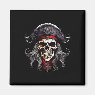 Halloween Pirate Skull  Magnet