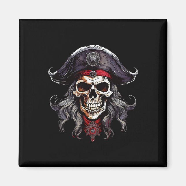 Halloween Pirate Skull  Magnet (Front)