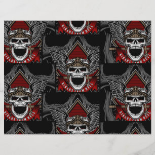Halloween Pirate Skull Scrapbook Paper
