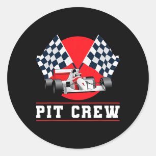 Halloween Pit Crew Costume Race Track Classic Round Sticker