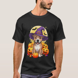 Halloween Pitbull Dog Pumpkin Costume for Men Wome T-Shirt