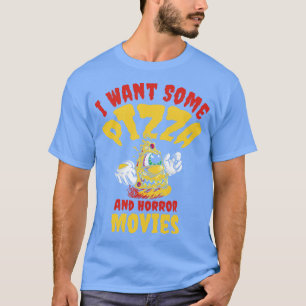 Halloween Pizza Monster Scary Pizza Lover Food T-Shirt