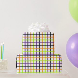 Halloween Plaid 8 Wrapping Paper