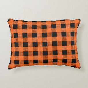Halloween Plaid Accent Pillow