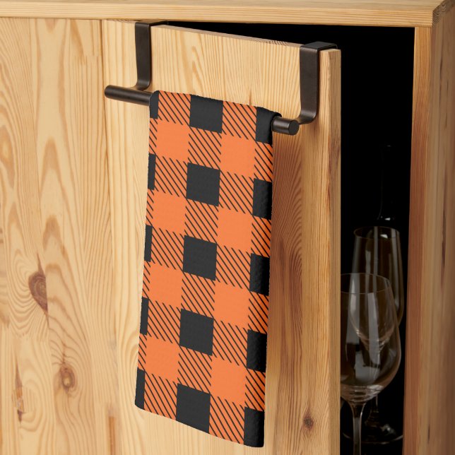 Halloween Plaid Kitchen Towel (Thirds Fold)