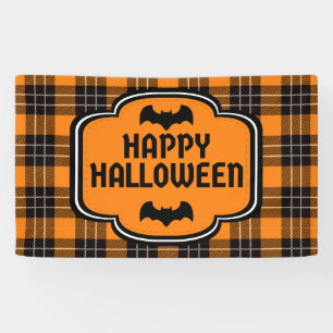 Halloween Plaid Pattern Banner