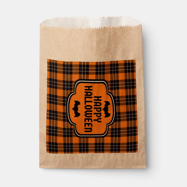 Halloween Plaid Pattern Favour Bags (Front)