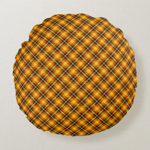 Halloween Plaid Round Cushion