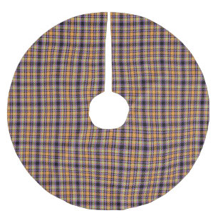 Halloween Plaid Tartan Brushed Polyester Tree Skirt
