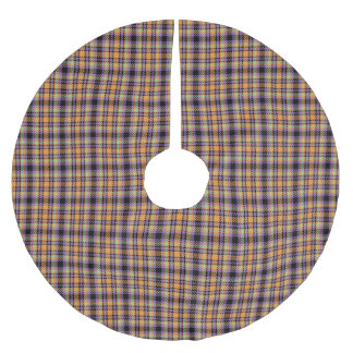Halloween Plaid Tartan Brushed Polyester Tree Skirt