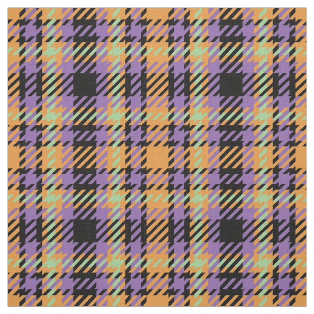 Halloween Plaid Tartan Fabric (Swatch)