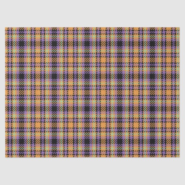 Halloween Plaid Tartan Tissue Paper (Front)