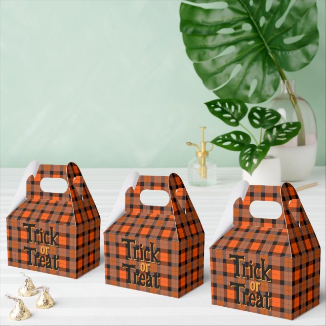 Halloween Plaid Trick Or Treat Favour Box (Multiple)