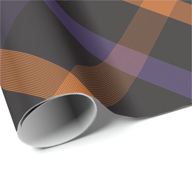 Halloween Plaid Wrapping Paper (Roll Corner)