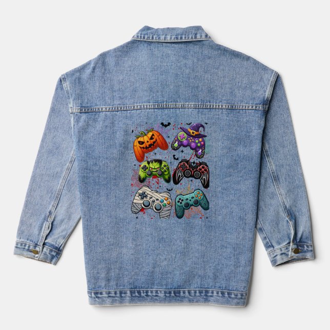 Halloween Player Denim Jacket (Back)