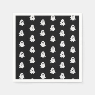 Halloween Playful White Ghost Black Festive  Napkin