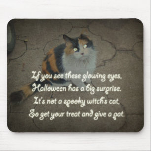 Halloween Poem - Calico Cat Mouse Mat