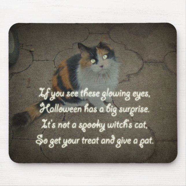 Halloween Poem - Calico Cat Mouse Mat (Front)
