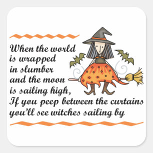Halloween Poem Square Sticker