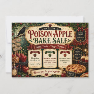 Halloween Poison Apple Bake Sale Invitation