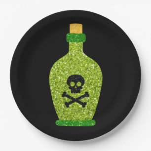 Halloween Poison Glitter Paper Plate
