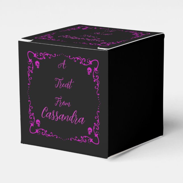 Halloween Poison Purple Personalised Favour Box (Front Side)