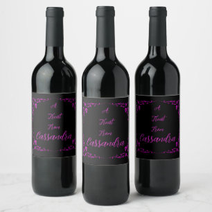 Halloween Poison Purple Personalised Wine Label