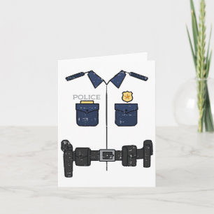 Halloween Police Officer Costume Cop Boys Kids Men Card