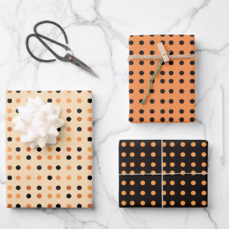 Halloween Polka Dot Pattern Wrapping Paper Sheet