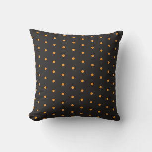 Halloween Polka dots black and orange Cushion