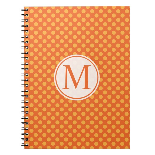 Halloween Polka Dots Monogram | Guestbook Notebook (Front)
