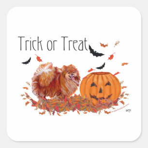 Halloween Pomeranian Square Sticker