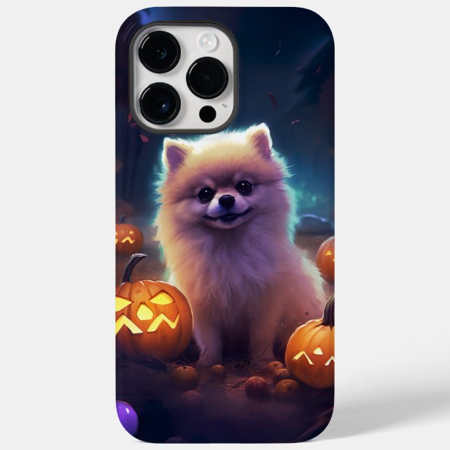 Halloween Pomeranian With Pumpkins Scary  Case-Mate iPhone Case (Back)