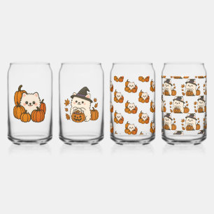 Halloween Pomeranians - Set of 4 Glass