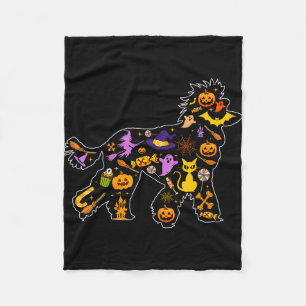 Halloween poodle dog fleece blanket
