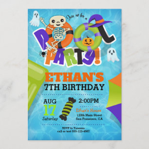 Halloween Pool Party Invitation