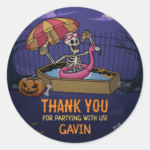 Halloween Pool Summerween Birthday Classic Round Sticker