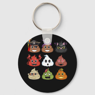 Halloween Poop Emojis Face  Pumpkin Pirate Mummy Key Ring