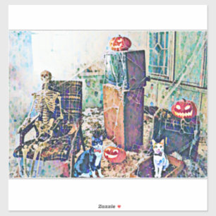 Halloween Porch Kitties