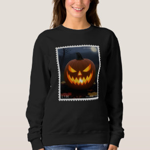 Halloween Postage Stamp Hoodie   Unisex Streetwear