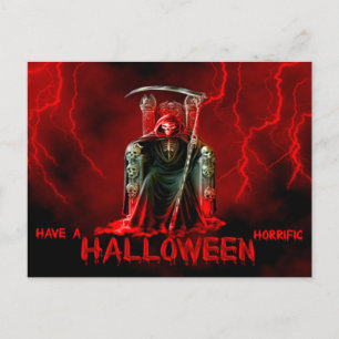 Halloween Postcard/Grim Reeper with Lightening Postcard
