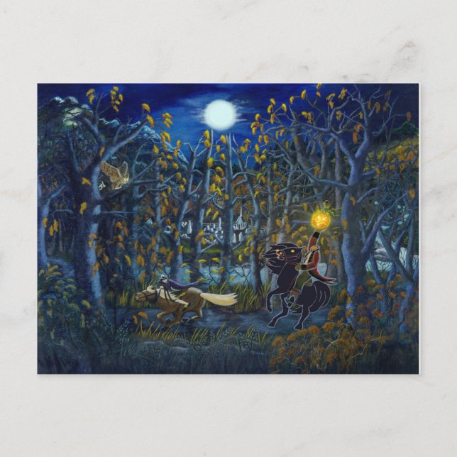 Halloween postcard "Headless Horseman Chase" (Front)