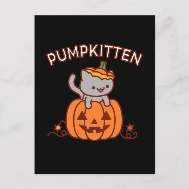 Halloween Postcard: PUMPKITTEN Cat Announcement Postcard (Front)