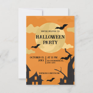 Halloween Poster Orange Invitation