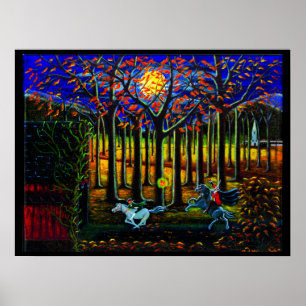 Halloween Poster,Sleepy, Hallow, headless,horseman Poster
