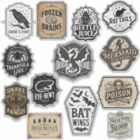 Halloween Potion Bottle Assortment Labels