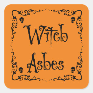 Halloween Potion Ingredients Witch Ashes Square Sticker