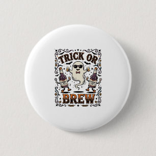 Halloween Potion Trick or Brew Vintage Engraved Hu 6 Cm Round Badge