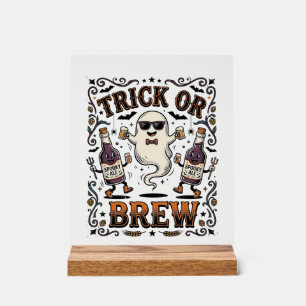 Halloween Potion Trick or Brew Vintage Engraved Hu Acrylic Sign