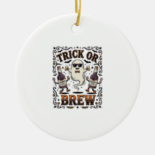 Halloween Potion Trick or Brew Vintage Engraved Hu Ceramic Tree Decoration
